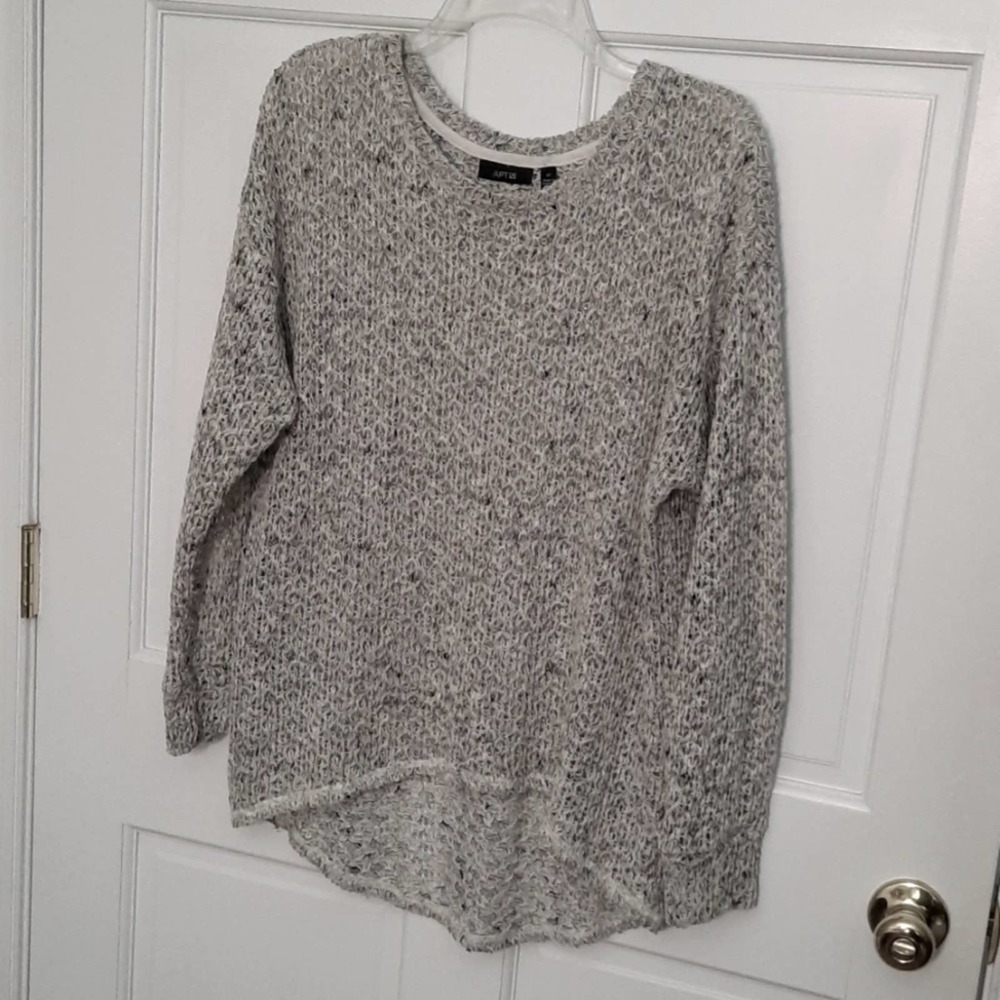 Apt 9 Open Knit Sweater Cream with Black and Gold Threading Size M